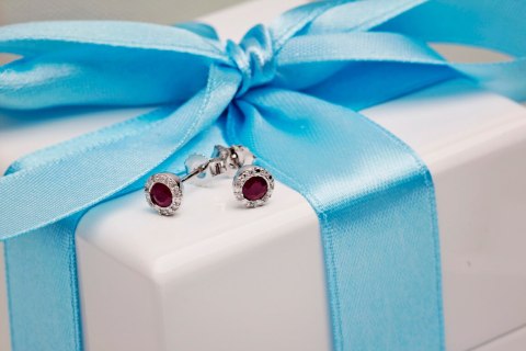 Złote kolczyki KBD3835 - Diament