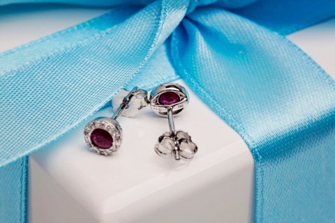 Złote kolczyki KBD3835 - Diament