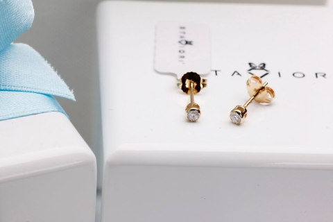 Złote kolczyki KZD2556 - Diament