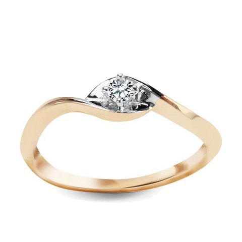 Złoty pierścionek PXD17232 - Diament