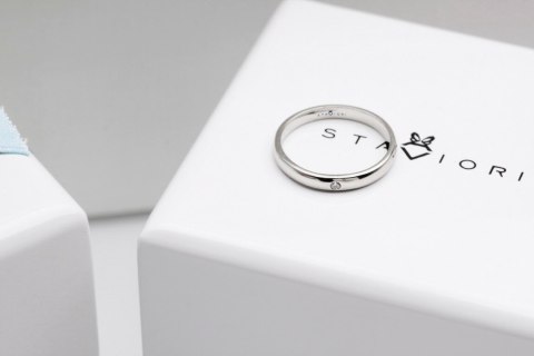 Złota obrączka PBD4790 - Diament