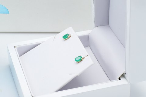 Złote kolczyki KZD2297 - Diament