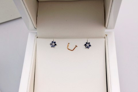 Złote kolczyki KBD0524 - Diament