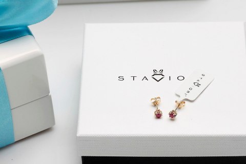 Złote kolczyki KZC5056 - Rubin