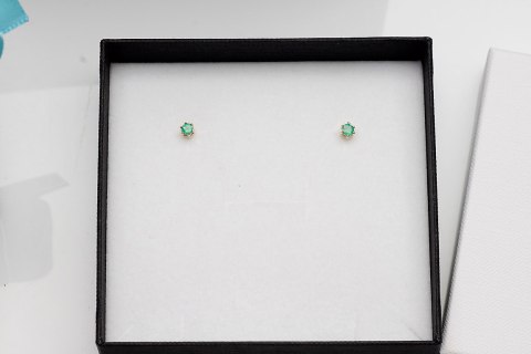 Złote kolczyki KZC5243 - Szmaragd