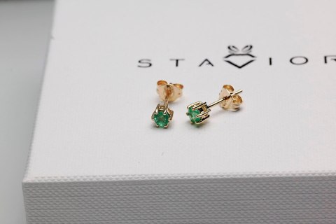 Złote kolczyki KZC5243 - Szmaragd
