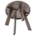 Okrągły aluminiowy stolik, ciemnobrązowy