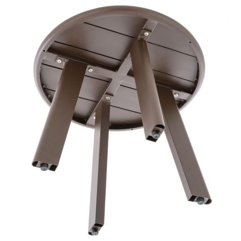 Okrągły aluminiowy stolik, ciemnobrązowy