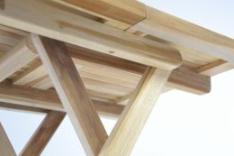 Składany stół ogrodowy DIVERO - drewno tekowe nie zaimpregnowane - 50 cm