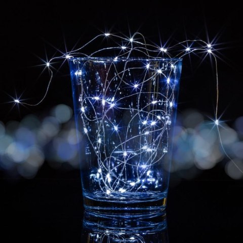 Zestaw 2 sztuk przewodów świetlnych - 200 LED, zimna biel