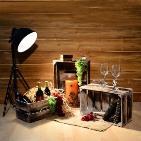 Skrzynia DIVERO Vintage, brązowa opalona 42 cm x 23 cm