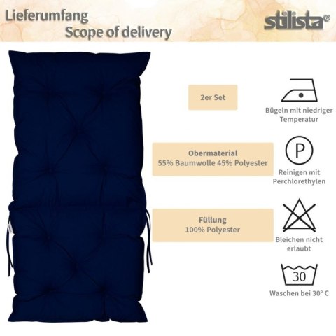 STILISTA Zestaw 2 poduszek do krzeseł niskich, niebieski STILISTA Zestaw 2 poduszek do krzeseł niskich, niebieski