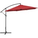 Parasol ogrodowy na wysięgniku okrągły uchylny śr. 300 cm bordowy