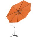 Parasol ogrodowy na wysięgniku okrągły uchylny śr. 300 cm pomarańczowy