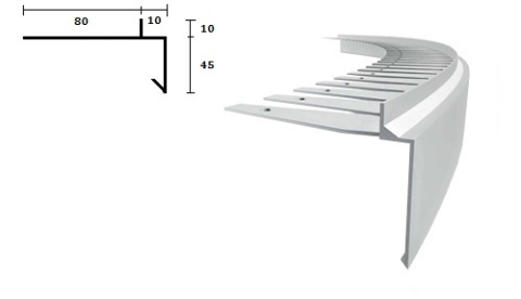 Profil aluminiowy balkonowy łukowy PRIAMY/FLEXI 2,5m aluminium Profil aluminiowy balkonowy łukowy PRIAMY/FLEXI 2,5m aluminium