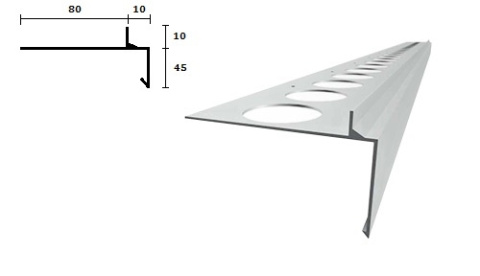 Profil aluminiowy balkonowy prosty PRIAMY 2,5m aluminium Profil aluminiowy balkonowy prosty PRIAMY 2,5m aluminium