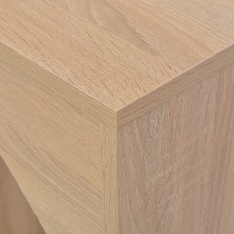 Stolik barowy z ruchomym regałem, kolor dębowy, 138x39x110 cm