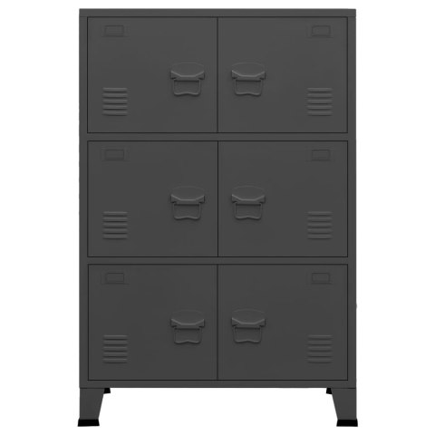 Industrialna szafka kartotekowa, antracyt, 75x40x115 cm, metal