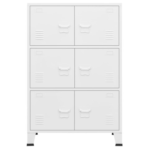 Industrialna szafka kartotekowa, biała, 75x40x115 cm, metal