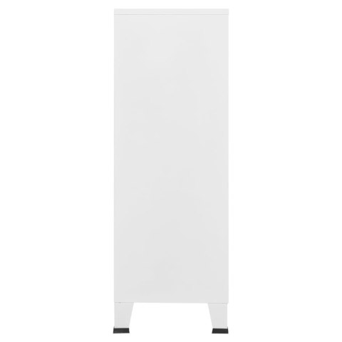 Industrialna szafka kartotekowa, biała, 75x40x115 cm, metal