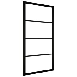 Drzwi przesuwne, aluminium i szkło ESG, 102,5x205 cm, czarne