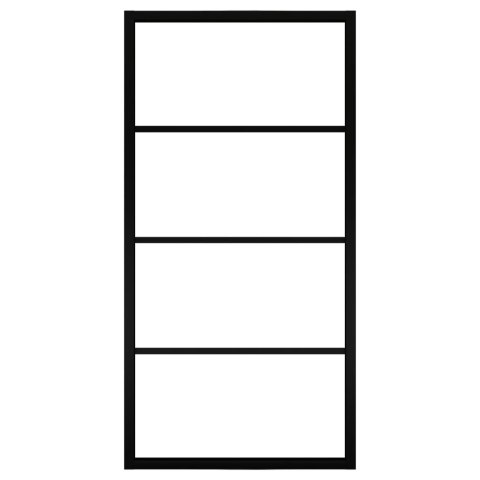 Drzwi przesuwne, aluminium i szkło ESG, 102,5x205 cm, czarne