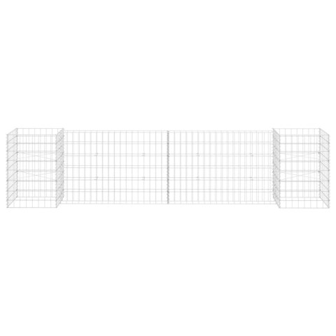 Donica gabionowa w kształcie H, drut stalowy, 260x40x60 cm