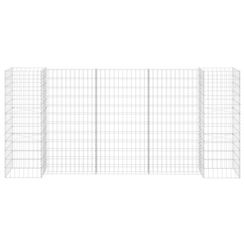 Donica gabionowa w kształcie H, drut stalowy, 260x40x120 cm