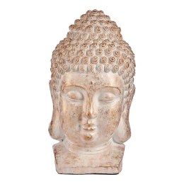 Dekoracyjna figurka ogrodowa Budda Głowa Biały/Złoty Polyresin (35 x 65,5 x 38 cm)