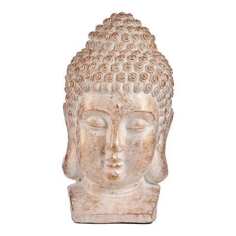 Dekoracyjna figurka ogrodowa Budda Głowa Biały/Złoty Polyresin (35 x 65,5 x 38 cm)