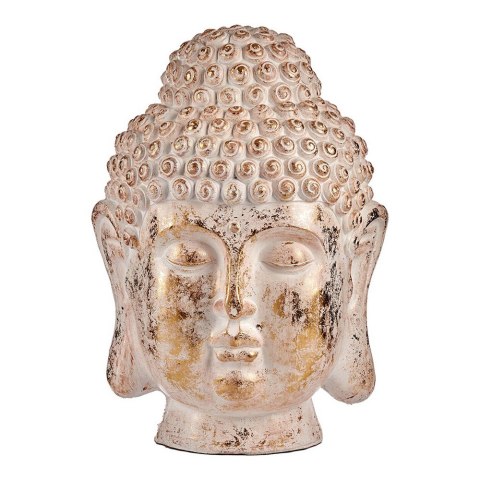Dekoracyjna figurka ogrodowa Budda Głowa Biały/Złoty Polyresin (45,5 x 68 x 48 cm)
