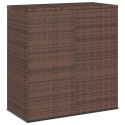 Skrzynia na poduszki ogrodowe, rattan PE, 100x49x103,5 cm, brąz