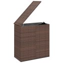 Skrzynia na poduszki ogrodowe, rattan PE, 100x49x103,5 cm, brąz