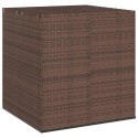 Skrzynia na poduszki ogrodowe, rattan PE, 100x97,5x104 cm, brąz