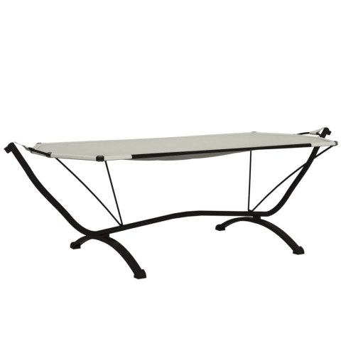 Hamak z zadaszeniem, kremowy, stal i tkanina Oxford