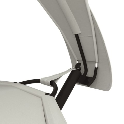 Hamak z zadaszeniem, kremowy, stal i tkanina Oxford