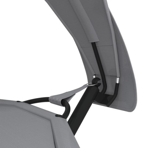 Hamak z zadaszeniem, szary, stal i tkanina Oxford