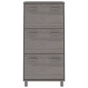 Szafka na buty, jasnoszara, 59,5x35x117 cm, lite drewno sosnowe