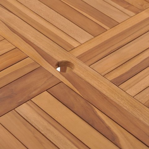 Ogrodowy stół jadalniany, 110x110x75 cm, lite drewno tekowe