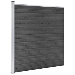 Panel ogrodzeniowy, WPC, 175x186 cm, czarny
