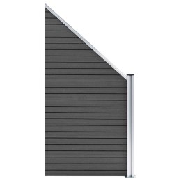 Panel ogrodzeniowy, WPC, 95x(105-180) cm, czarny