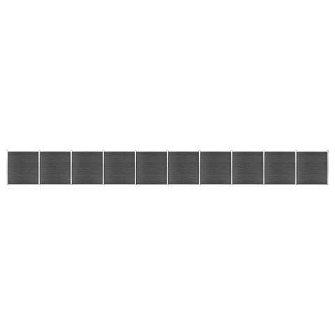Zestaw ogrodzeniowy z WPC, 1737x186 cm, czarny