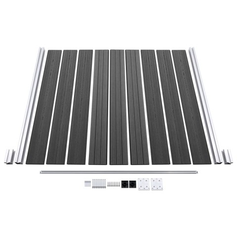 Zestaw ogrodzeniowy z WPC, 965 x (105-186) cm, czarny Zestaw ogrodzeniowy z WPC, 965 x (105-186) cm, czarny