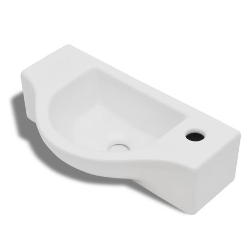 Ceramiczna umywalka z otworem na kran, biała Ceramiczna umywalka z otworem na kran, biała
