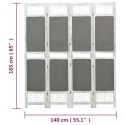 338555 4-Panel Room Divider Grey 140x165 cm Fabric