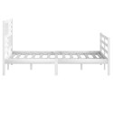 Rama łóżka, biała, lite drewno, 140x200 cm