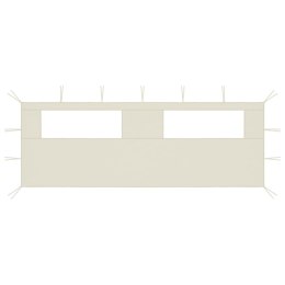 Ścianka z oknami do altany, 6x2 m, kremowa