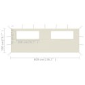 Ścianka z oknami do altany, 6x2 m, kremowa