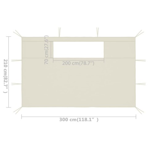 Ścianki do altany, z oknami, 2 szt., kremowe