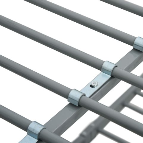 Rama łóżka piętrowego, szara, metalowa, 140x200 cm/90x200 cm